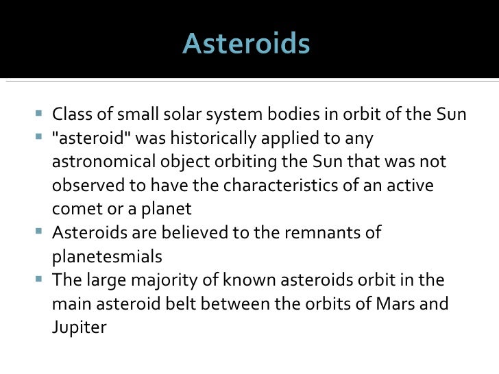 Meteors moons asteroids comets