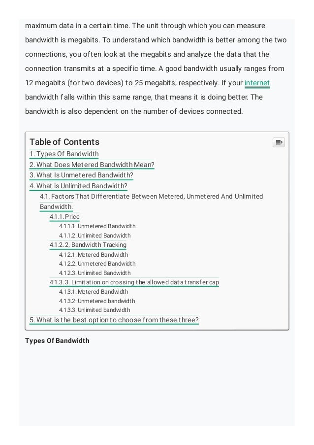 Metered vs unmetered vs unlimited bandwidth ; what’s the difference