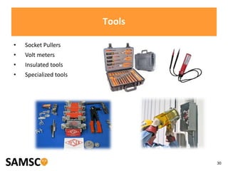30
Tools
• Socket Pullers
• Volt meters
• Insulated tools
• Specialized tools
 
