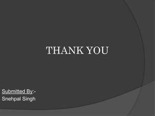 THANK YOU
Submitted By:-
Snehpal Singh
 