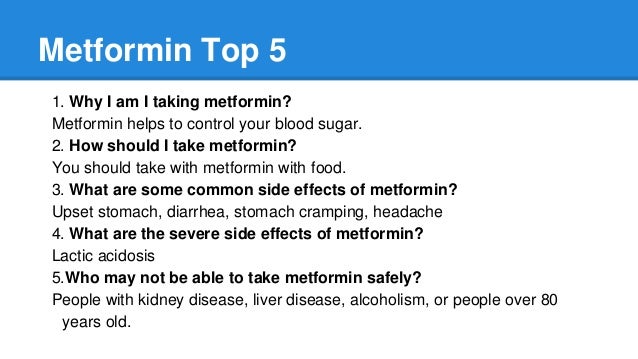 why should you not take metformin