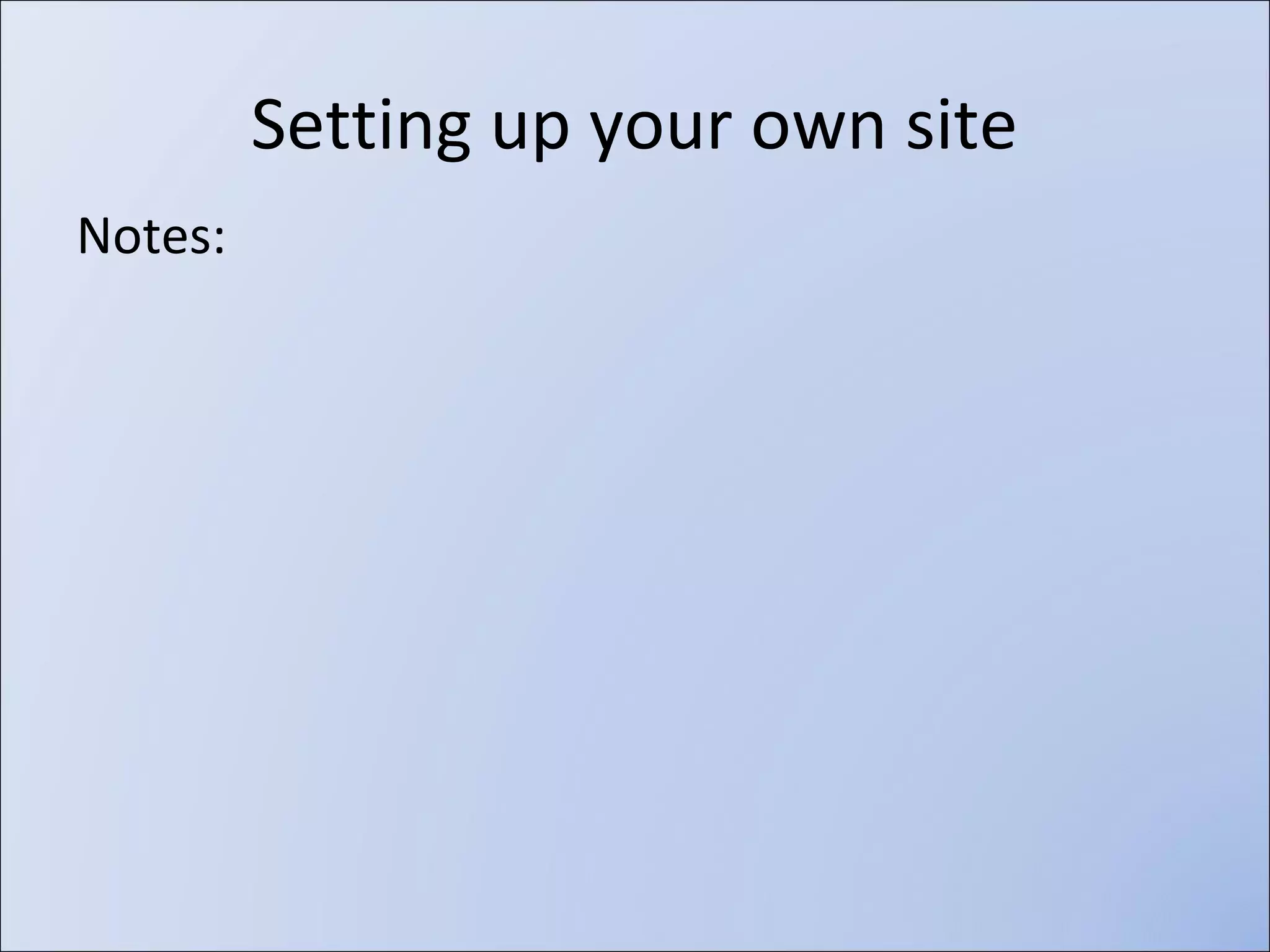 •

Make some $$
– www.google.com/adsense
– Use affiliate banners and code for online services you already frequent
in order to get referral money or credits

•
•

Feedburner.com creates an RSS feed with analysis
Search Engine Optimization
– For Wordpress – Use the “All-in-One SEO Plugin Pack” - training videos for using
this SEO plugin which is THE most downloaded plugin for WP (15.8 Million
downloads) – Free & Pro versions available
http://ithemes.com/wordpress-seo-free-video-training-with-michael-torbert
– More tips on SEO:
http://www.ehow.com/how_7785778_learn-seo-online.html

 