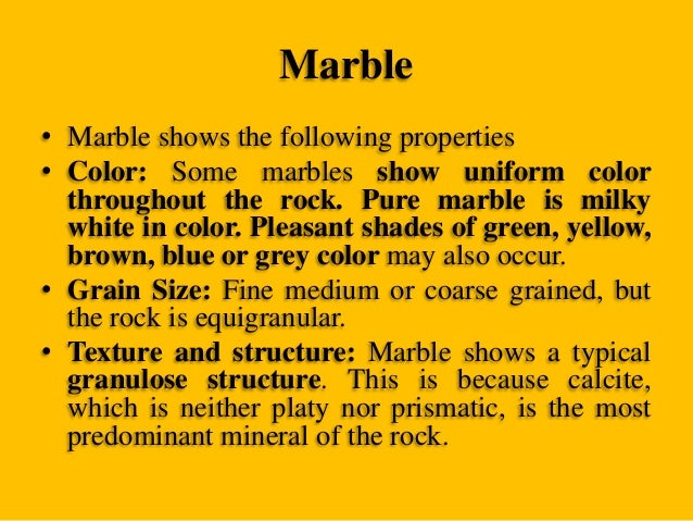 What is the chemical formula for marble?