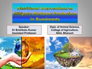 Speaker:
Dr Brishketu Kumar
Assistant Professor
Dept. of Animal Science,
College of Agriculture,
NAU, Bharuch
 