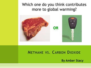 By Amber Stacy Which one do you think contributes more to global warming? OR Methane vs. Carbon Dioxide 