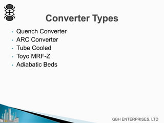 • Quench Converter
• ARC Converter
• Tube Cooled
• Toyo MRF-Z
• Adiabatic Beds
 