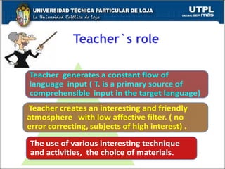 Teacher`s role 