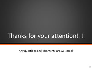 Thanks for your attention!!!
Any questions and comments are welcome!
39
 