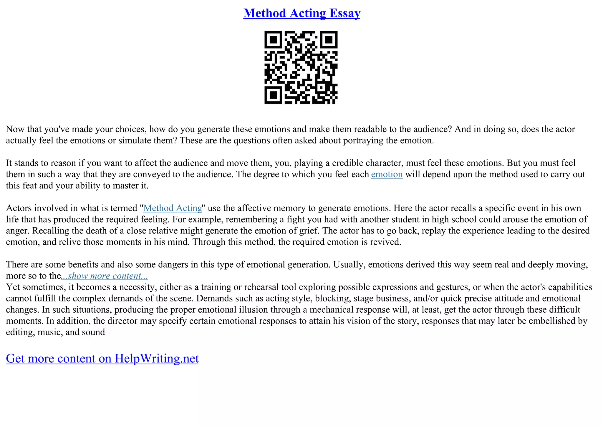 Method Acting | PDF