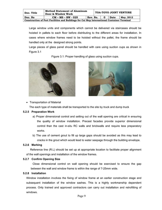Method aluminum door & window | PDF