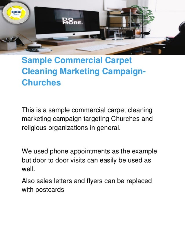 Sample Carpet Cleaning Marketing Plan Targeting Churches