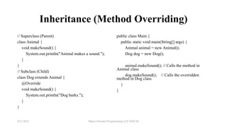 Method, Constructor, Method Overloading, Method Overriding, Inheritance ...