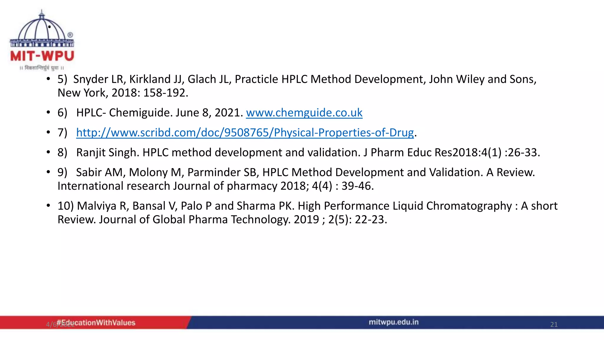 Method development and validation in HPLC | PPTX