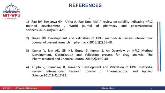 Method development and validation in HPLC | PPTX