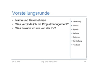 Methodenwerkstatt Projektmanagement