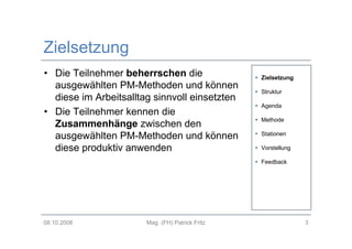 Methodenwerkstatt Projektmanagement