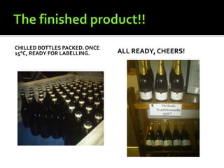 CHILLED BOTTLES PACKED. ONCE
15°C, READY FOR LABELLING.     ALL READY, CHEERS!
 