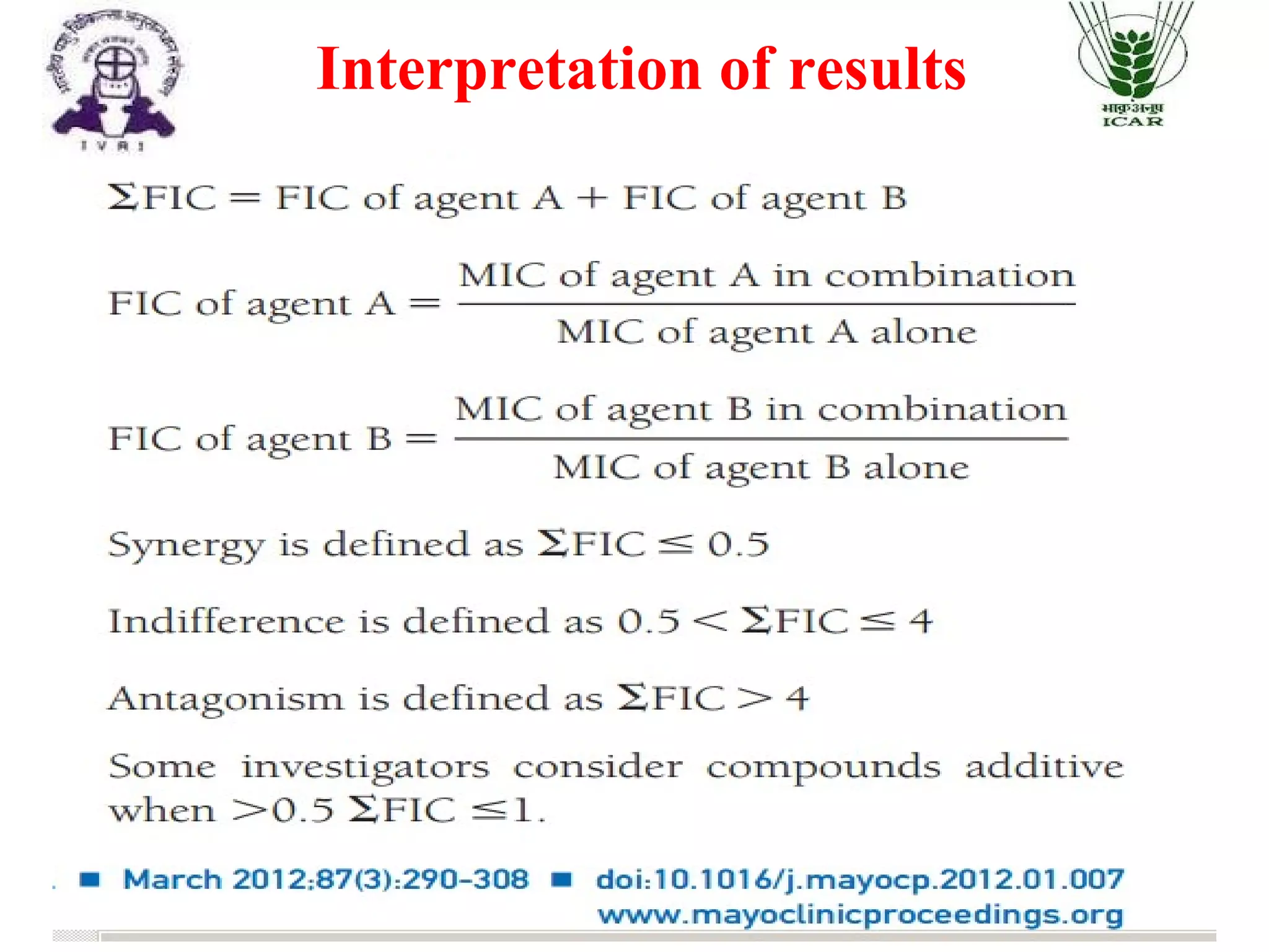 Interpretation of results
 