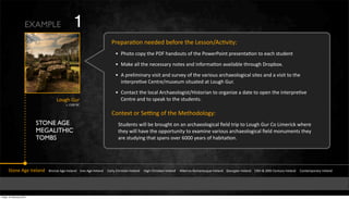 1

EXAMPLE

T*%D,*,6#$&$%%-%-&8%Y#*%&"3%&E%55#$Z'F6L4"1J
W T3#"#&F#D1&"3%&T[Q&3,$-#="5&#Y&"3%&T#X%*T#4$"&D*%5%$",6#$&"#&%,F3&5"=-%$"
W O,S%&,++&"3%&$%F%55,*1&$#"%5&,$-&4$Y#*;,6#$&,L,4+,8+%&"3*#=(3&[*#D8#G&
W '&D*%+4;4$,*1&L454"&,$-&5=*L%1&#Y&"3%&L,*4#=5&,*F3,%#+#(4F,+&54"%5&,$-&,&L454"&"#&"3%&
4$"%*D*%6L%&2%$"*%Z;=5%=;&54"=,"%-&,"&E#=(3&>=*G
E#=(3&>=*

W 2#$",F"&"3%&+#F,+&'*F3,%#+#(45"Z745"#*4,$&"#&#*(,$4/%&,&-,"%&"#&#D%$&"3%&4$"%*D*%6L%&
2%$"*%&,$-&"#&5D%,S&"#&"3%&5"=-%$"5G&&&&&&&&&&&&&&&&&&&&&&&&&&&&&&&&&&&&&&&&&&&&&&&&&&&&&&&&&&&&&&&&&&&&&&&&&&&&&&&&&&&&&&&&&&&&&&&

&FG?HCC&.2

2#$"%"&#*&!%]$(&#Y&"3%&O%"3#-#+#(1J
STONE AGE
MEGALITHIC
TOMBS

!"=-%$"5&X4++&8%&8*#=(3"&#$&,$&,*F3,%#+#(4F,+&M%+-&"*4D&"#&E#=(3&>=*&2#&E4;%*4FS&X3%*%&
"3%1&X4++&3,L%&"3%&#DD#*"=$4"1&"#&%,;4$%&L,*4#=5&,*F3,%#+#(4F,+&M%+-&;#$=;%$"5&"3%1&
,*%&5"=-14$(&"3,"&5D,$5&#L%*&^CCC&1%,*5&#Y&3,84",6#$G

!"#$%&'(%&)*%+,$-&&&&.*#$/%&'(%&)*%+,$-&&&&)*#$&'(%&)*%+,$-&&&&&0,*+1&23*456,$&)*%+,$-&&&&&74(3&23*456,$&)*%+,$-&&&&&748%*$#9:#;,$%5<=%&)*%+,$-&&&&>%#*(4,$&)*%+,$-&&&&?@"3&A&BC"3&2%$"=*1&)*%+,$-&&&&&2#$"%;D#*,*1&)*%+,$-

Friday 10 February 2012

 