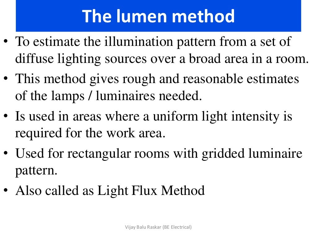Illumination Method of calculation