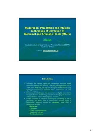 method of extraction of medicinal and aromatic plants | PDF