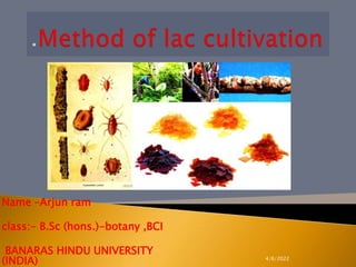 Name –Arjun ram
class:- B.Sc (hons.)-botany ,BCI
BANARAS HINDU UNIVERSITY
(INDIA) 4/6/2022
 