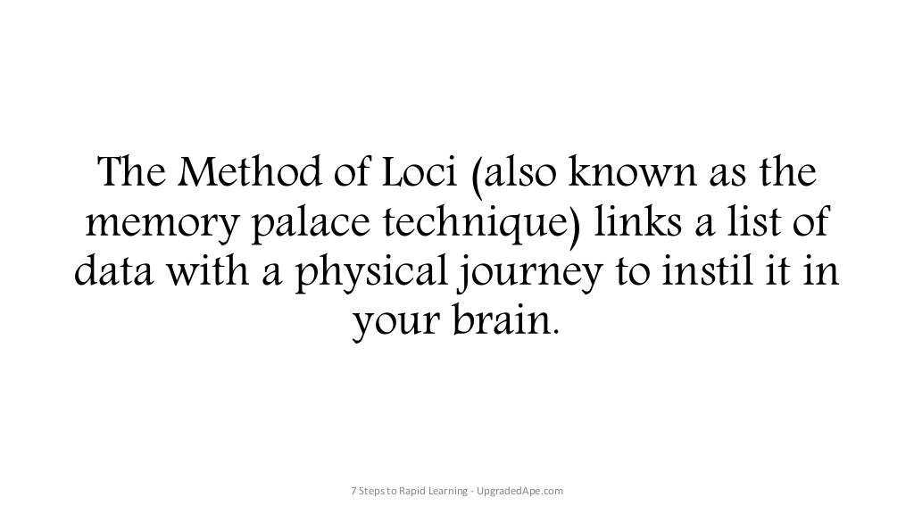 Method of loci (memory palace technique)
