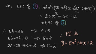 Method of undetermined coefficients ::: solved problems part1 | PPT