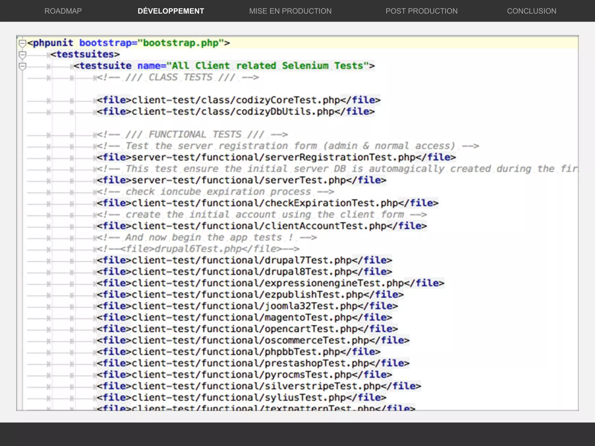 DÉVELOPPEMENT MISE EN PRODUCTION CONCLUSIONROADMAP POST PRODUCTION
 