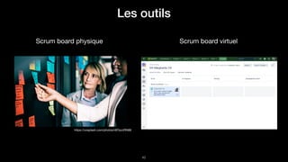 !42
https://unsplash.com/photos/r6FbzziRN88
Scrum board physique
Les outils
Scrum board virtuel
 