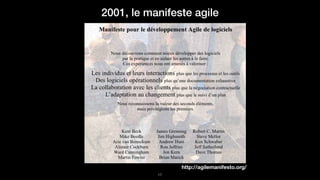 2001, le manifeste agile
!17
http://agilemanifesto.org/
 