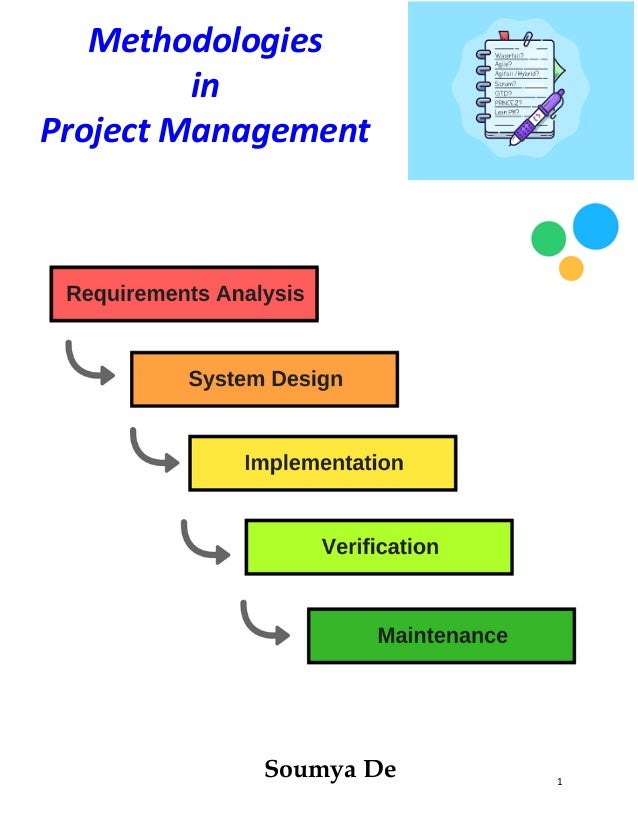 1
Methodologies
in
Project Management
Soumya De
 