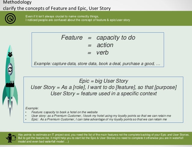 Methodology: feature epic and user story