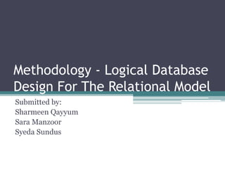 Methodology logical database design for the relational | PPTX