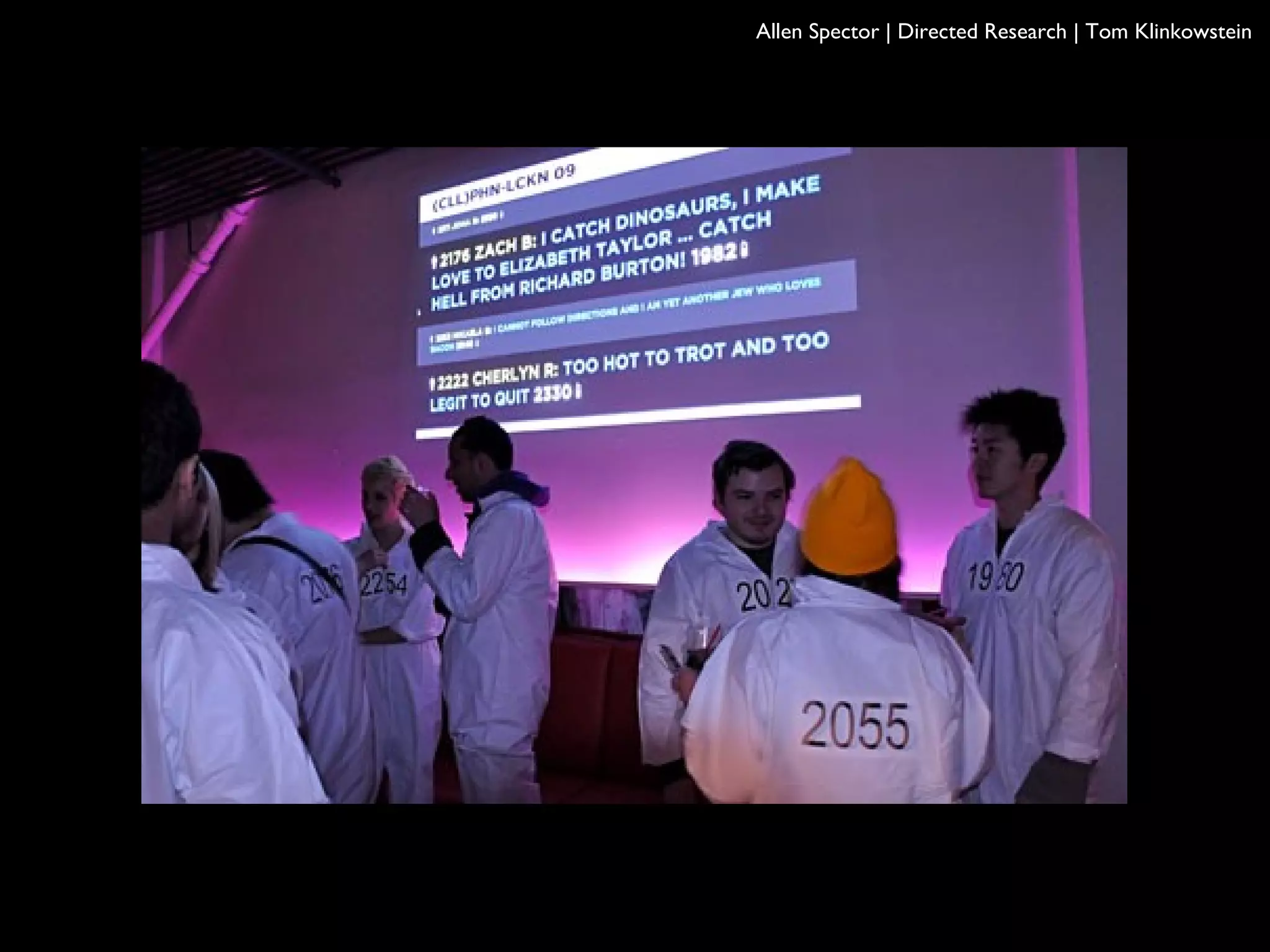 Allen Spector | Directed Research | Tom Klinkowstein
 