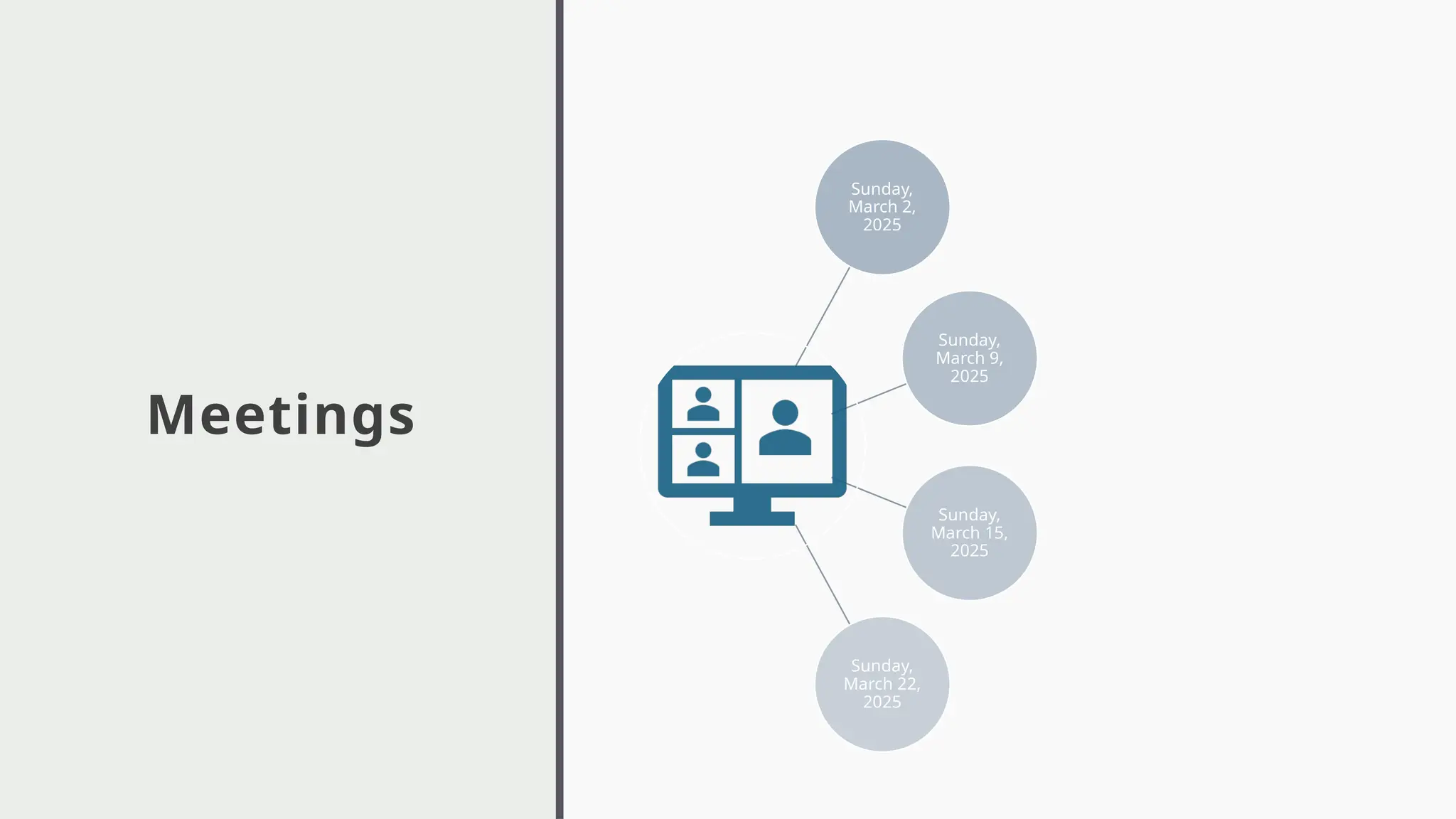 Meetings
Sunday,
March 2,
2025
Sunday,
March 9,
2025
Sunday,
March 15,
2025
Sunday,
March 22,
2025
 