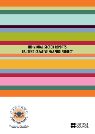 9 9
INDIVIDUAL SECTOR REPORTS
GAUTENG CREATIVE MAPPING PROJECT
 
