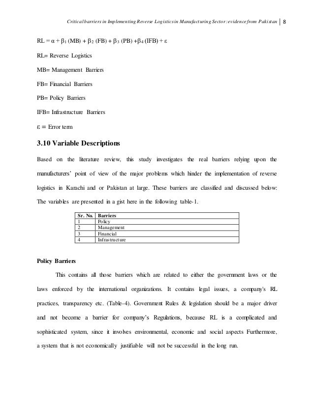 Master thesis reverse logistics