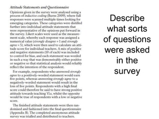 Describe
what sorts
of questions
were asked
in the
survey
 