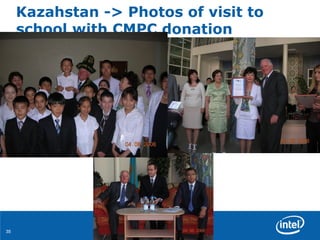Kazahstan -> Photos of visit to school with CMPC donation 