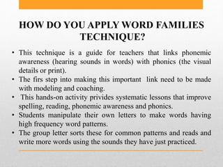 Words sets or word families