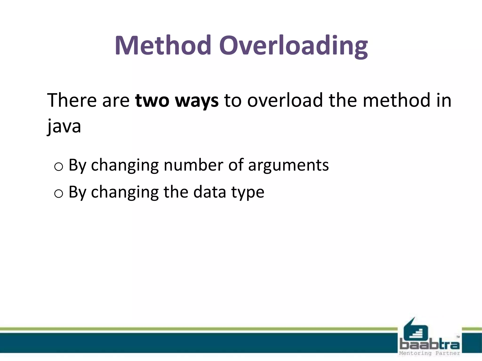 what is method overloading? | PPT
