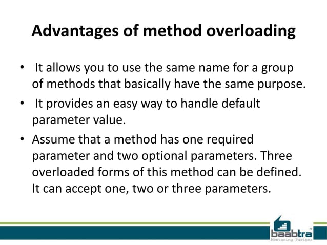 what is method overloading? | PPT