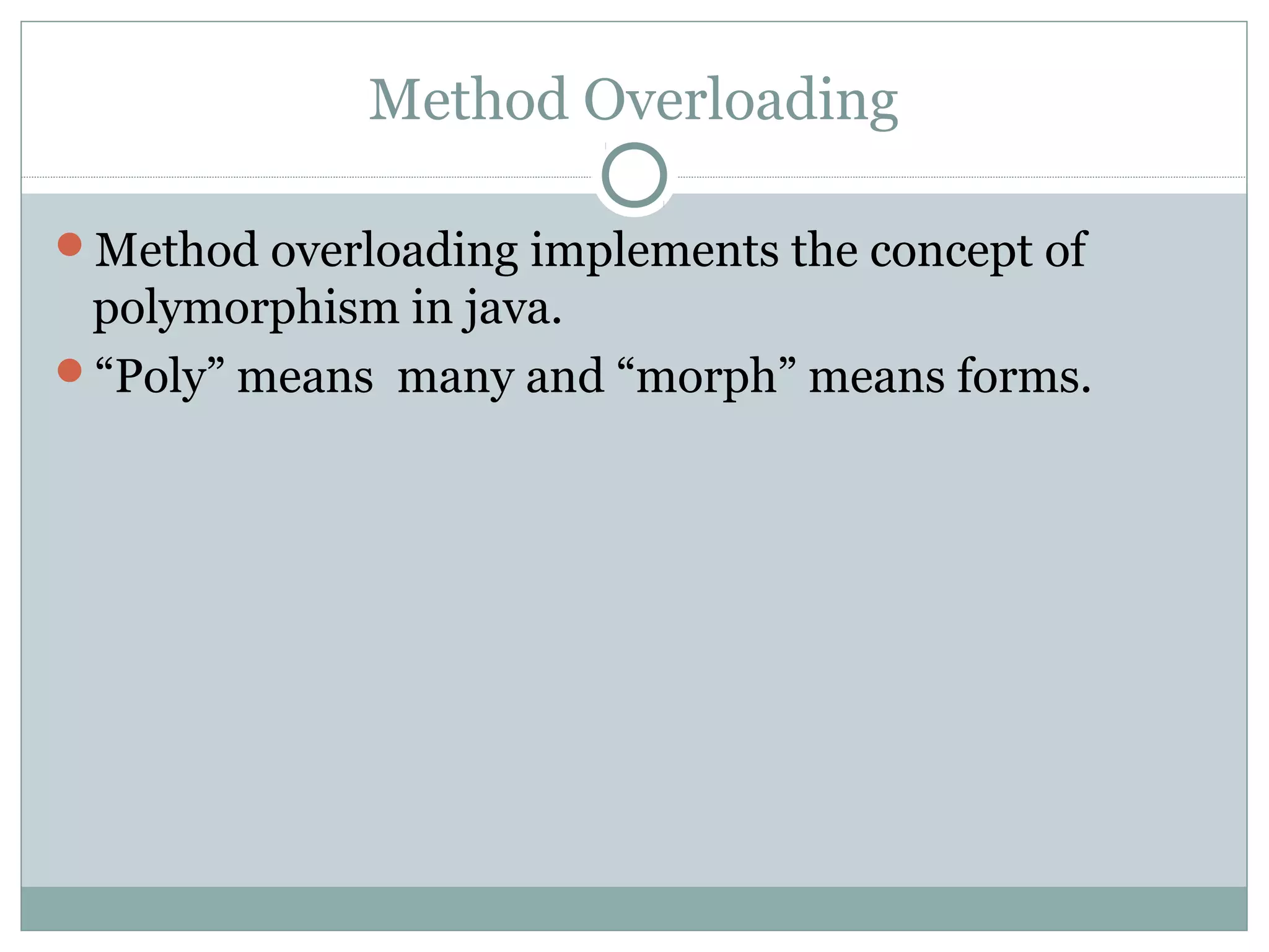 Method overloading | PPT