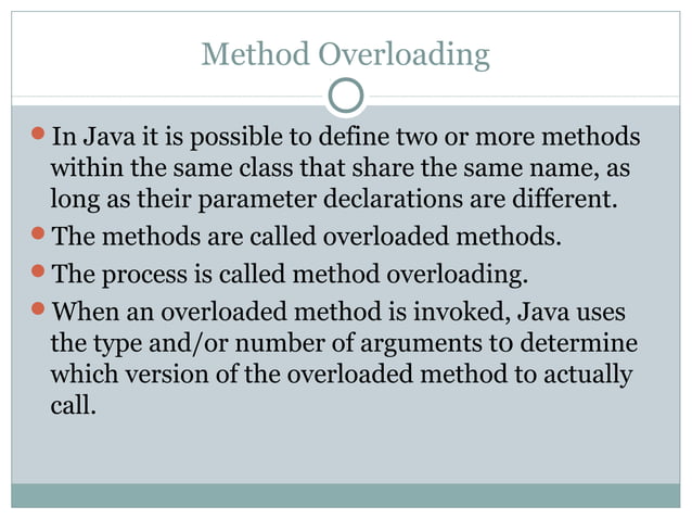 Method overloading | PPT