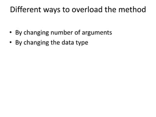 Method overloading | PPTX