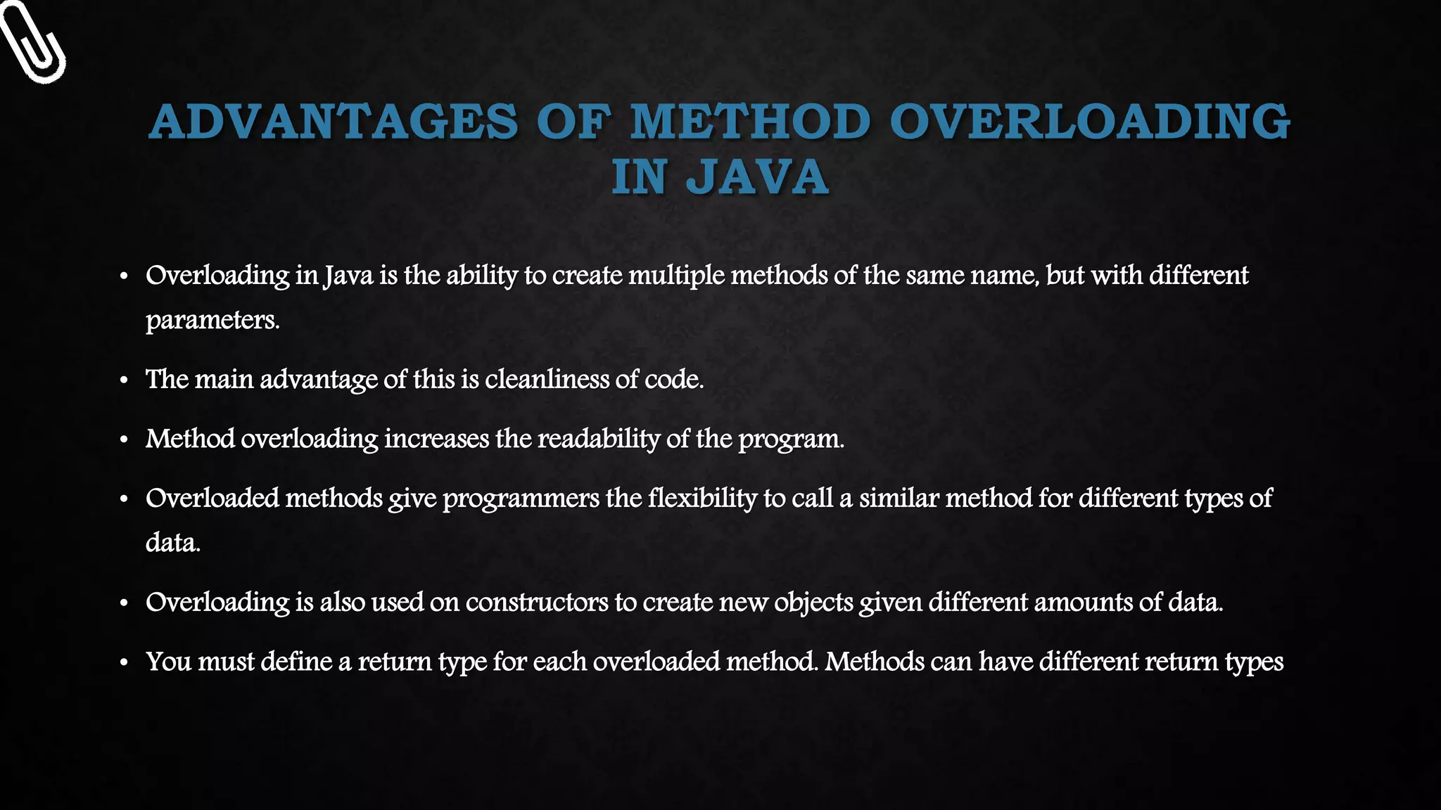 Method overloading | PPT