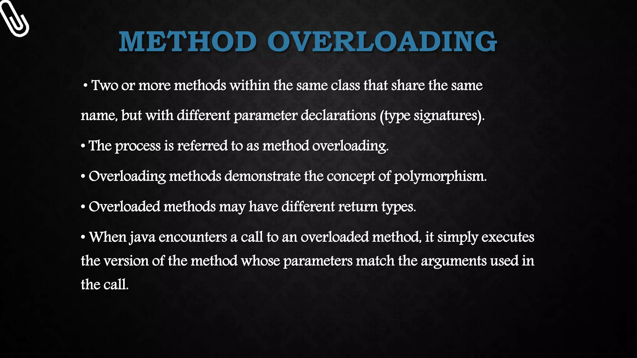 Method overloading | PPT