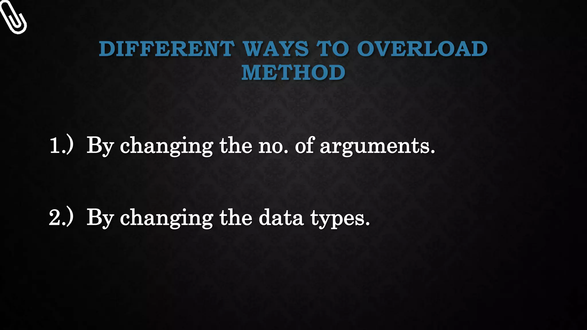 Method overloading | PPT