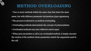 Method overloading | PPTX | Programming Languages | Computing